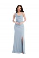 Outlet Sleeveless Stretch Crepe Trumpet Light Sky Blue Maxi Evening Dress Canada