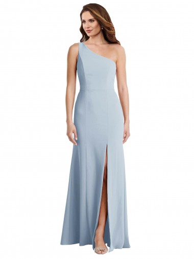Outlet Sleeveless Stretch Crepe Trumpet Light Sky Blue Evening Gown Canada