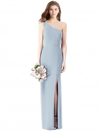 Outlet Sleeveless Stretch Crepe Trumpet Light Sky Blue Semi Formal Evening Dresses Canada
