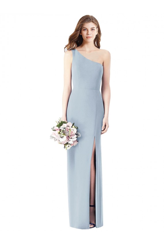 Outlet Sleeveless Stretch Crepe Trumpet Light Sky Blue Semi Formal Evening Dresses Canada