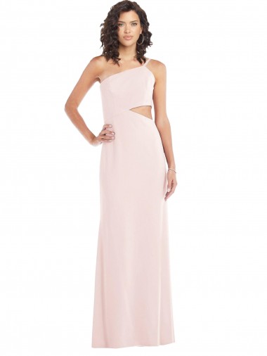 Outlet Sleeveless Stretch Crepe Trumpet Pink Maxi Evening Gown Canada