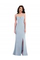 Outlet Sleeveless Stretch Crepe Trumpet Light Sky Blue Maxi Evening Dresses Canada