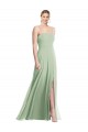 Outlet Sleeveless Soft Chiffon Low Back Trumpet Sage Maxi Evening Dress Canada