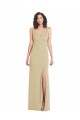 Outlet Sleeveless Stretch Crepe Low Back Trumpet Champagne Evening Dress Canada