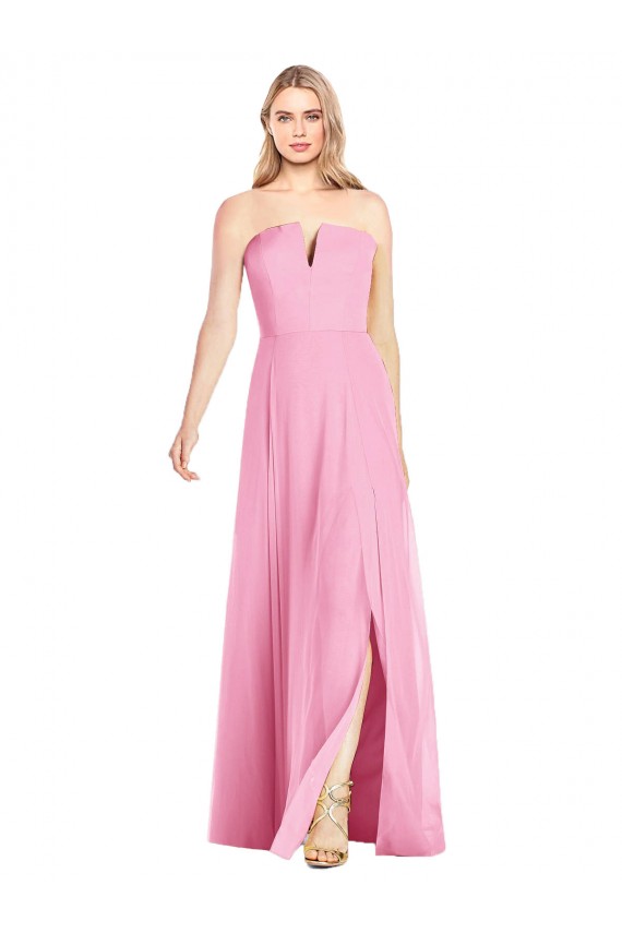 Outlet Sleeveless Soft Chiffon Trumpet Hot Pink Maxi Evening Dress Canada