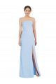 Outlet Sleeveless Soft Chiffon Low Back Trumpet Light Sky Blue Evening Dress Canada