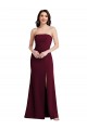 Outlet Sleeveless Stretch Crepe Trumpet Burgundy Gold Semi Formal Evening Dress Canada