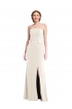 Outlet Sleeveless Stretch Crepe Trumpet Ivory Semi Formal Evening Dress Canada