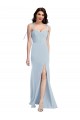 Outlet Sleeveless Stretch Crepe Low Back Trumpet Light Sky Blue Semi Formal Evening Dresses Canada
