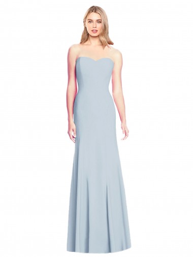 Outlet Sleeveless Stretch Crepe Low Back Trumpet Light Sky Blue Evening Gown Canada