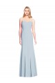 Outlet Sleeveless Stretch Crepe Low Back Trumpet Light Sky Blue Evening Gown Canada