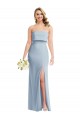 Outlet Sleeveless Stretch Crepe Low Back Trumpet Light Sky Blue Evening Dress Canada