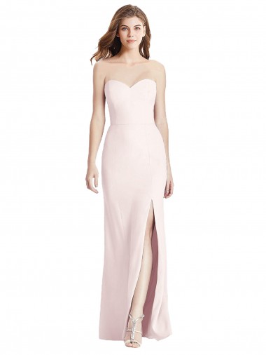 Outlet Sleeveless Stretch Crepe Low Back Trumpet Pink Semi Formal Evening Dress Canada