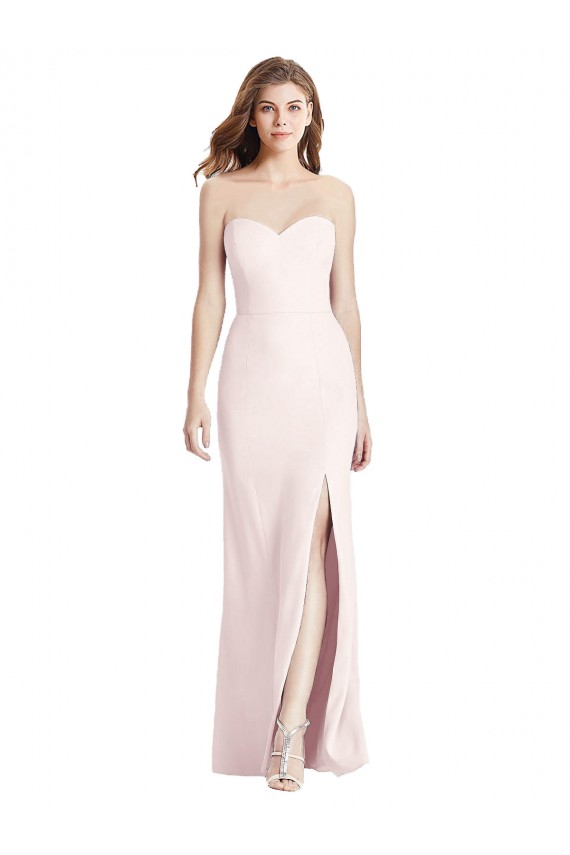 Outlet Sleeveless Stretch Crepe Low Back Trumpet Pink Semi Formal Evening Dress Canada