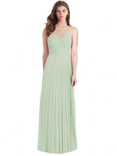 Outlet Cold Shoulder Soft Chiffon Trumpet Sage Maxi Evening Dress Canada