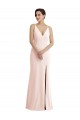Outlet Sleeveless Stretch Crepe V-Back Trumpet Pink Evening Dress Canada