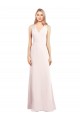 Outlet Sleeveless Stretch Crepe Keyhole Back Trumpet Pink Semi Formal Evening Dress Canada