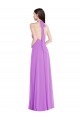 Outlet Sleeveless Soft Chiffon Backless A-Line Violet Maxi Evening Dress Canada