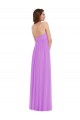 Outlet Sleeveless Soft Chiffon Low Back A-Line Violet Maxi Evening Dress Canada