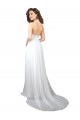 Outlet Sleeveless Soft Chiffon Low Back A-Line White Semi Formal Evening Dress Canada