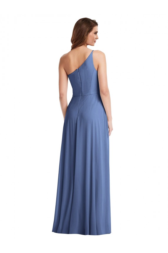 Outlet Sleeveless Soft Chiffon A-Line Windsor Blue Maxi Evening Dress Canada